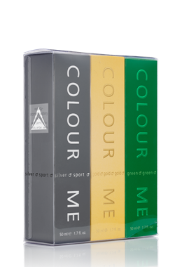 COLOUR ME Silver Sport/Gold Homme/Green Triple Gift Set